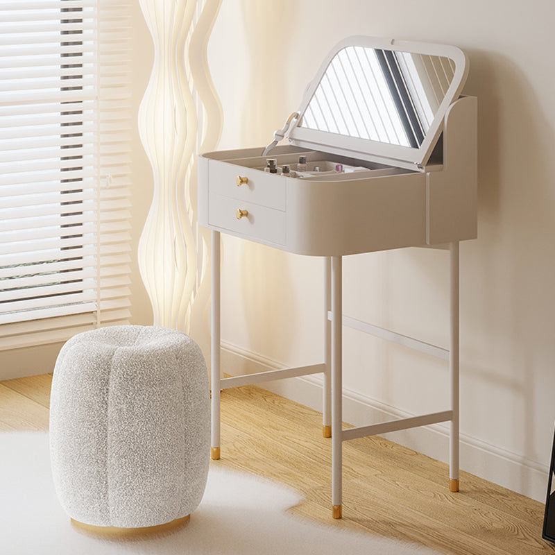 2 laden massief houten make-up ijdelheid in witte glamoureuze stijl met spiegel