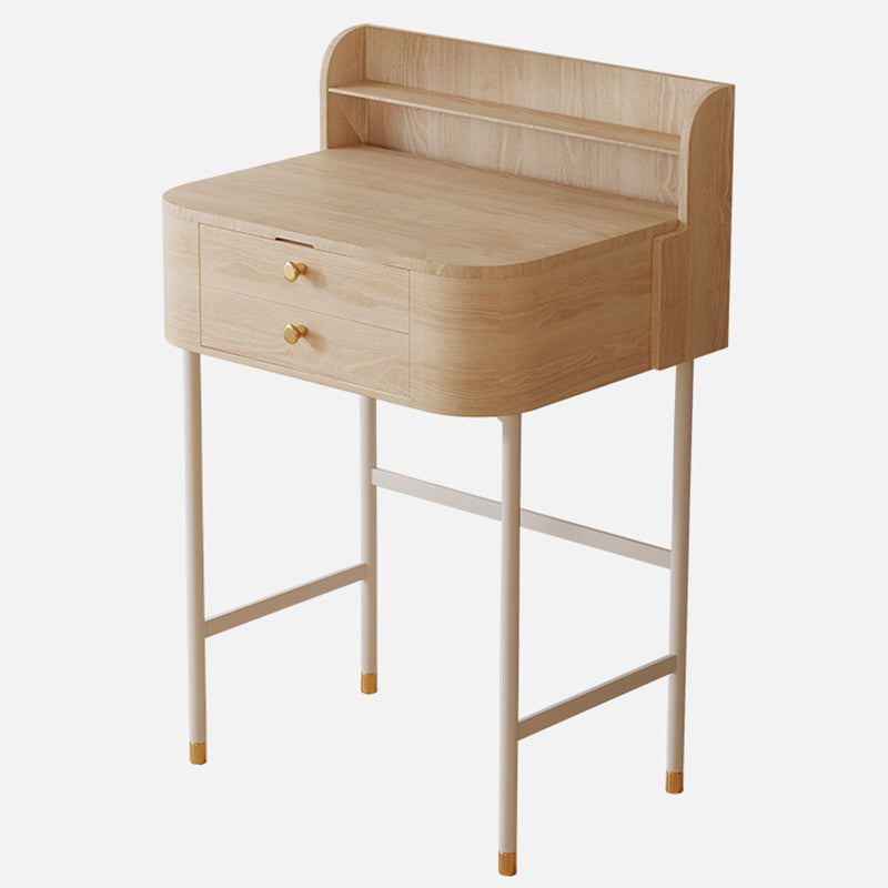 2 laden massief houten make-up ijdelheid in witte glamoureuze stijl met spiegel