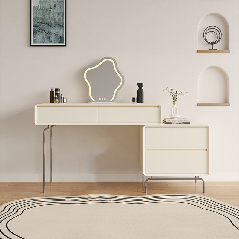 Wood Standing Makeup Vanity Set Lighted Mirror Makeup Vanity Makeup Vanity & Mirror Cabinet Included White Clearhalo 'Bedroom Furniture' 'furn' 'furn_makeup_vanities' 'Furniture' 'Makeup Vanities' 'makeup_vanities' 6620034