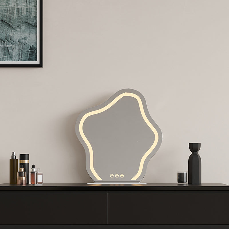 Wood Standing Makeup Vanity Set Lighted Mirror Makeup Vanity Clearhalo 'Bedroom Furniture' 'furn' 'furn_makeup_vanities' 'Furniture' 'Makeup Vanities' 'makeup_vanities' 6620045