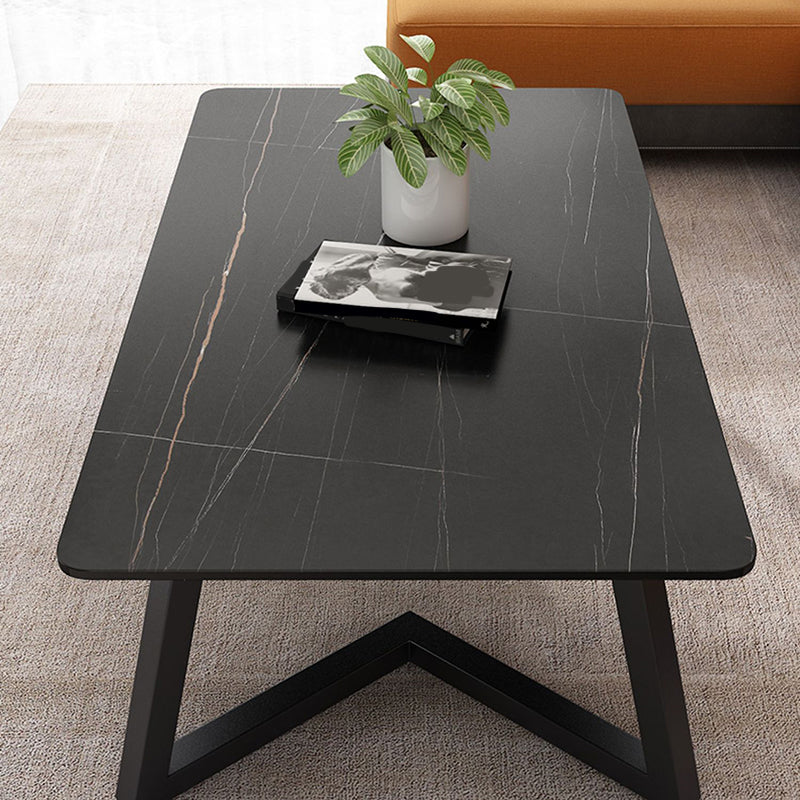 Contemporary 17.7" H Coffee Table Rectangular Stone 1 Single Cocktail Table Clearhalo 'Coffee & Accent Tables' 'Coffee Tables' 'coffee_tables' 'furn' 'furn_coffee_tables' 'Furniture' 'Living Room Furniture' 6620059