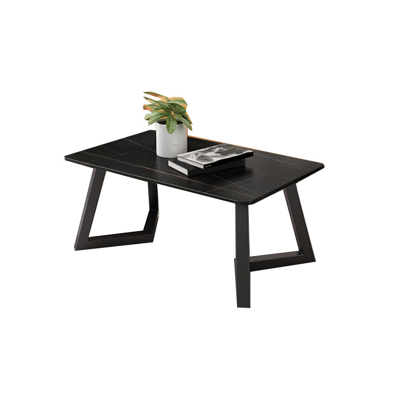 Contemporary 17.7" H Coffee Table Rectangular Stone 1 Single Cocktail Table Clearhalo 'Coffee & Accent Tables' 'Coffee Tables' 'coffee_tables' 'furn' 'furn_coffee_tables' 'Furniture' 'Living Room Furniture' 6620061