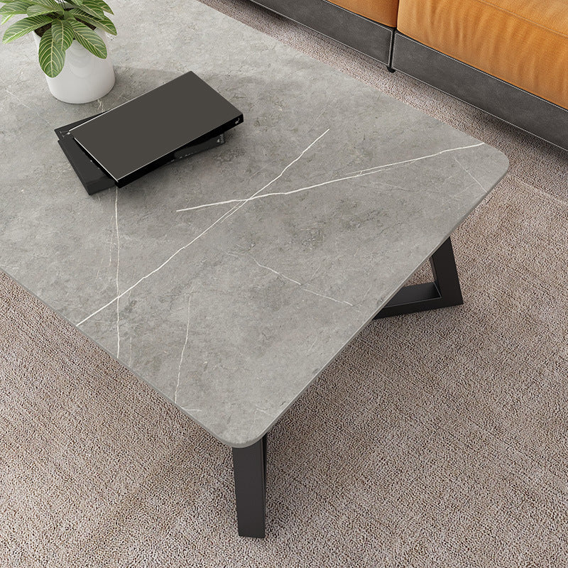 Contemporary 17.7" H Coffee Table Rectangular Stone 1 Single Cocktail Table Clearhalo 'Coffee & Accent Tables' 'Coffee Tables' 'coffee_tables' 'furn' 'furn_coffee_tables' 'Furniture' 'Living Room Furniture' 6620063