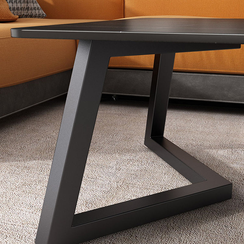 Contemporary 17.7" H Coffee Table Rectangular Stone 1 Single Cocktail Table Clearhalo 'Coffee & Accent Tables' 'Coffee Tables' 'coffee_tables' 'furn' 'furn_coffee_tables' 'Furniture' 'Living Room Furniture' 6620065