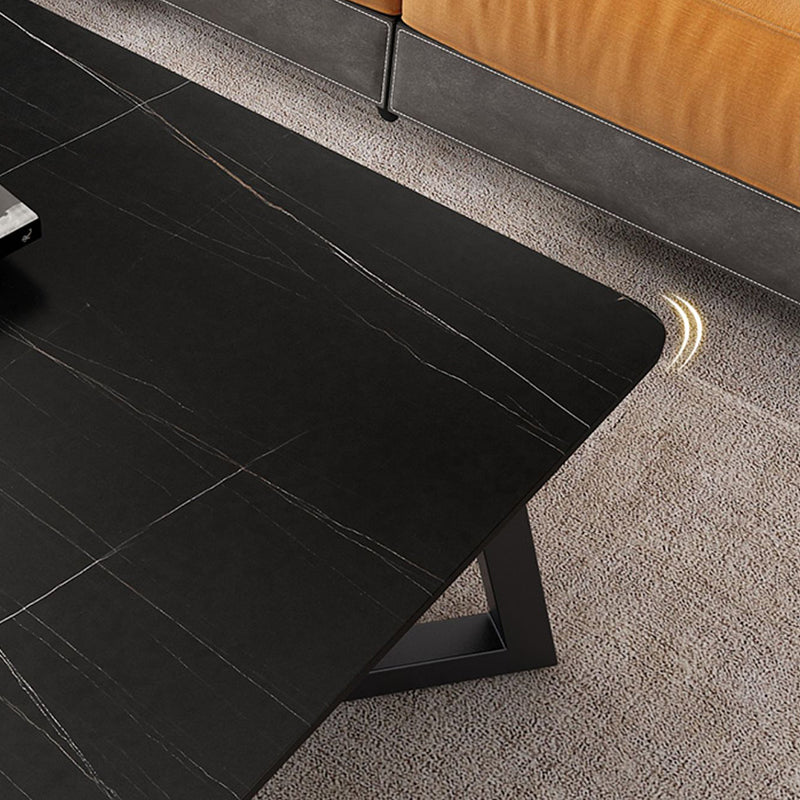 Contemporary 17.7" H Coffee Table Rectangular Stone 1 Single Cocktail Table Clearhalo 'Coffee & Accent Tables' 'Coffee Tables' 'coffee_tables' 'furn' 'furn_coffee_tables' 'Furniture' 'Living Room Furniture' 6620067