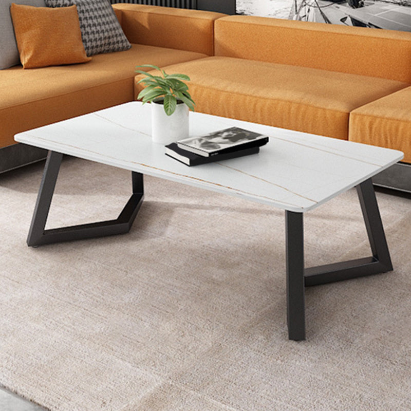 Contemporary 17.7" H Coffee Table Rectangular Stone 1 Single Cocktail Table Clearhalo 'Coffee & Accent Tables' 'Coffee Tables' 'coffee_tables' 'furn' 'furn_coffee_tables' 'Furniture' 'Living Room Furniture' 6620080