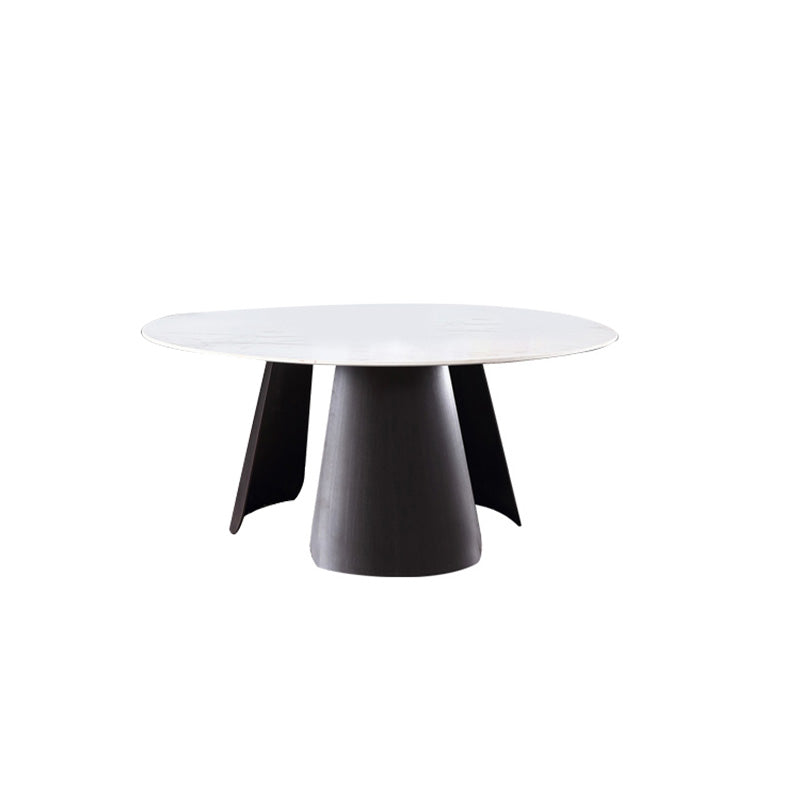 2-Piece Slate Round Coffee Table Set Modern White Simple Cocktail Table Clearhalo 'Coffee & Accent Tables' 'Coffee Tables' 'coffee_tables' 'furn' 'furn_coffee_tables' 'Furniture' 'Living Room Furniture' 6620090