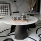 2-Piece Slate Round Coffee Table Set Modern White Simple Cocktail Table Clearhalo 'Coffee & Accent Tables' 'Coffee Tables' 'coffee_tables' 'furn' 'furn_coffee_tables' 'Furniture' 'Living Room Furniture' 6620093