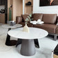 2-Piece Slate Round Coffee Table Set Modern White Simple Cocktail Table Clearhalo 'Coffee & Accent Tables' 'Coffee Tables' 'coffee_tables' 'furn' 'furn_coffee_tables' 'Furniture' 'Living Room Furniture' 6620098