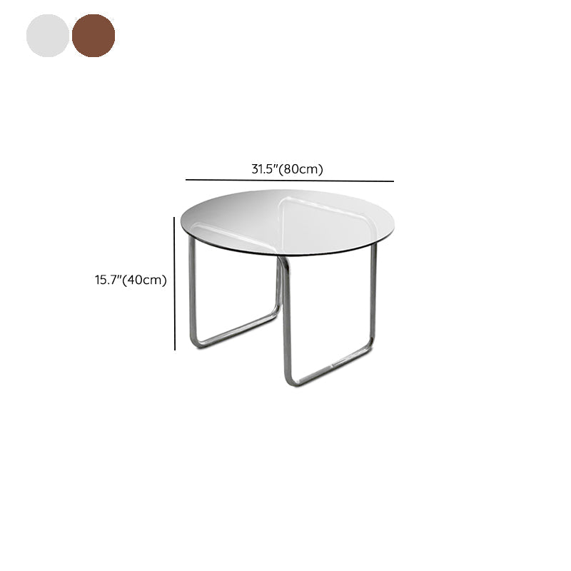 Modern Glass Coffee Table Round Sled Coffee Table for Living Room Clearhalo 'Coffee & Accent Tables' 'Coffee Tables' 'coffee_tables' 'furn' 'furn_coffee_tables' 'Furniture' 'Living Room Furniture' 6620194