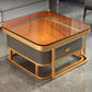 Modern Metal Frame Cocktail Table Square Glass / Slate Coffee Table with Drawer Clearhalo 'Coffee & Accent Tables' 'Coffee Tables' 'coffee_tables' 'furn' 'furn_coffee_tables' 'Furniture' 'Living Room Furniture' 6620210