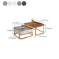 Modern Metal Frame Cocktail Table Square Glass / Slate Coffee Table with Drawer Clearhalo 'Coffee & Accent Tables' 'Coffee Tables' 'coffee_tables' 'furn' 'furn_coffee_tables' 'Furniture' 'Living Room Furniture' 6620221