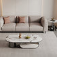 Elliptical Slate Top Coffee Table 1 -shelf Glam Cocktail Table with 1 - Drawer