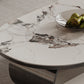 Elliptical Slate Top Coffee Table 1 -shelf Glam Cocktail Table with 1 - Drawer