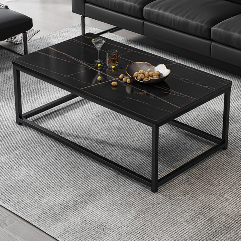 Modern Simple 1 Single Cocktail Table Rectangular Frame Coffee Table with Storage Shelf 31.5"L x 16"W x 16.5"H Black Shelves Not Included Clearhalo 'Coffee & Accent Tables' 'Coffee Tables' 'coffee_tables' 'furn' 'furn_coffee_tables' 'Furniture' 'Living Room Furniture' 6620262