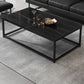 Modern Simple 1 Single Cocktail Table Rectangular Frame Coffee Table with Storage Shelf 47"L x 24"W x 16.5"H Black Shelves Not Included Clearhalo 'Coffee & Accent Tables' 'Coffee Tables' 'coffee_tables' 'furn' 'furn_coffee_tables' 'Furniture' 'Living Room Furniture' 6620265