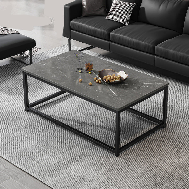 Modern Simple 1 Single Cocktail Table Rectangular Frame Coffee Table with Storage Shelf Clearhalo 'Coffee & Accent Tables' 'Coffee Tables' 'coffee_tables' 'furn' 'furn_coffee_tables' 'Furniture' 'Living Room Furniture' 6620277
