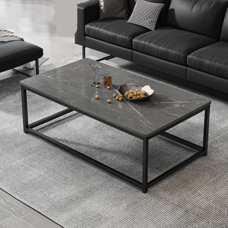 Modern Simple 1 Single Cocktail Table Rectangular Frame Coffee Table with Storage Shelf 31.5"L x 16"W x 16.5"H Gray Shelves Not Included Clearhalo 'Coffee & Accent Tables' 'Coffee Tables' 'coffee_tables' 'furn' 'furn_coffee_tables' 'Furniture' 'Living Room Furniture' 6620279