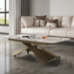 Cross Legs Rectangular Slate Coffee Table with Adjustable Height