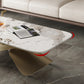 Cross Legs Rectangular Slate Coffee Table with Adjustable Height