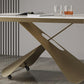 Cross Legs Rectangular Slate Coffee Table with Adjustable Height