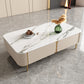 Contemporary Stone Single Coffee Table 4 Legs Coffee Cocktail Table with Storage Drawers Clearhalo 'Coffee & Accent Tables' 'Coffee Tables' 'coffee_tables' 'furn' 'furn_coffee_tables' 'Furniture' 'Living Room Furniture' 6620321