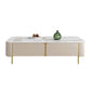 Contemporary Stone Single Coffee Table 4 Legs Coffee Cocktail Table with Storage Drawers Clearhalo 'Coffee & Accent Tables' 'Coffee Tables' 'coffee_tables' 'furn' 'furn_coffee_tables' 'Furniture' 'Living Room Furniture' 6620324