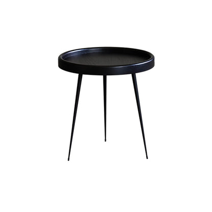 Modern Tray Top Coffee Table Round 3 Legs Coffee Table for Living Room 17.7"L x 17.7"W x 18.9"H Black Clearhalo 'Coffee & Accent Tables' 'Coffee Tables' 'coffee_tables' 'furn' 'furn_coffee_tables' 'Furniture' 'Living Room Furniture' 6620338