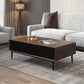 15"H Contemporary Coffee Table Single Coffee Cocktail Table with Storage Dark Walnut Clearhalo 'Coffee & Accent Tables' 'Coffee Tables' 'coffee_tables' 'furn' 'furn_coffee_tables' 'Furniture' 'Living Room Furniture' 6620407