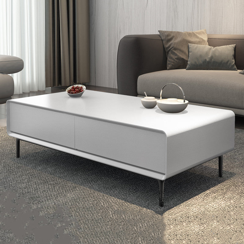 15"H Contemporary Coffee Table Single Coffee Cocktail Table with Storage White Clearhalo 'Coffee & Accent Tables' 'Coffee Tables' 'coffee_tables' 'furn' 'furn_coffee_tables' 'Furniture' 'Living Room Furniture' 6620410