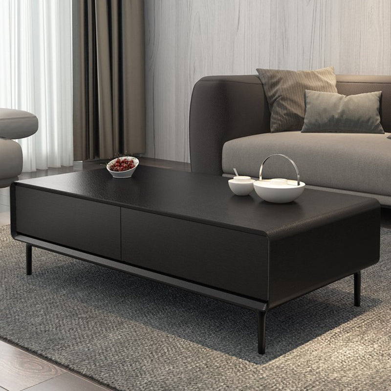 15"H Contemporary Coffee Table Single Coffee Cocktail Table with Storage Black Clearhalo 'Coffee & Accent Tables' 'Coffee Tables' 'coffee_tables' 'furn' 'furn_coffee_tables' 'Furniture' 'Living Room Furniture' 6620411
