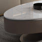 Glam Stone Single Coffee Table Pedestal Coffee Cocktail Table with Storage Drawers Clearhalo 'Coffee & Accent Tables' 'Coffee Tables' 'coffee_tables' 'furn' 'furn_coffee_tables' 'Furniture' 'Living Room Furniture' 6620433