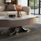 Glam Stone Single Coffee Table Pedestal Coffee Cocktail Table with Storage Drawers Clearhalo 'Coffee & Accent Tables' 'Coffee Tables' 'coffee_tables' 'furn' 'furn_coffee_tables' 'Furniture' 'Living Room Furniture' 6620434