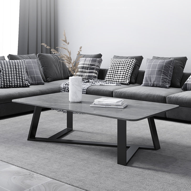 17"H Contemporary Coffee Table Single Slate Coffee Cocktail Table Clearhalo 'Coffee & Accent Tables' 'Coffee Tables' 'coffee_tables' 'furn' 'furn_coffee_tables' 'Furniture' 'Living Room Furniture' 6620445