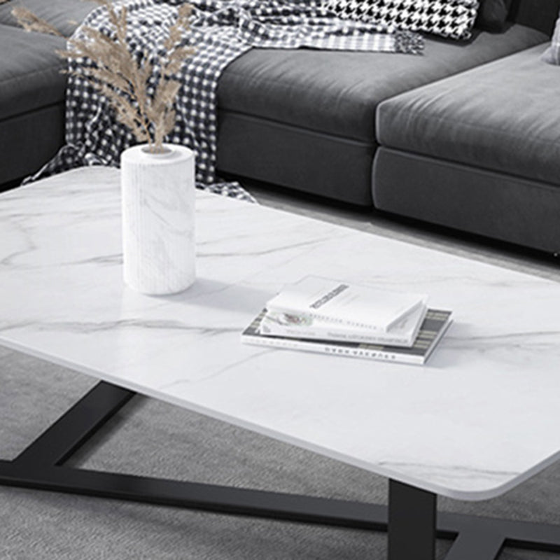 17"H Contemporary Coffee Table Single Slate Coffee Cocktail Table Clearhalo 'Coffee & Accent Tables' 'Coffee Tables' 'coffee_tables' 'furn' 'furn_coffee_tables' 'Furniture' 'Living Room Furniture' 6620449