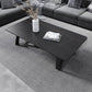 17"H Contemporary Coffee Table Single Slate Coffee Cocktail Table Black Gold Clearhalo 'Coffee & Accent Tables' 'Coffee Tables' 'coffee_tables' 'furn' 'furn_coffee_tables' 'Furniture' 'Living Room Furniture' 6620455