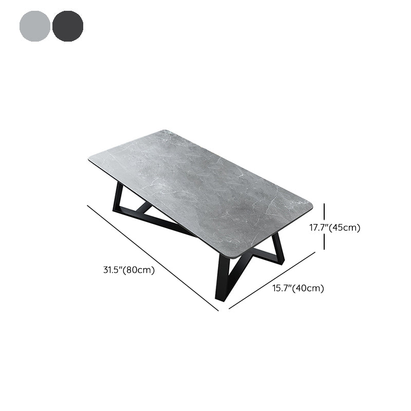 17"H Contemporary Coffee Table Single Slate Coffee Cocktail Table Clearhalo 'Coffee & Accent Tables' 'Coffee Tables' 'coffee_tables' 'furn' 'furn_coffee_tables' 'Furniture' 'Living Room Furniture' 6620457