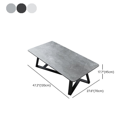 17"H Contemporary Coffee Table Single Slate Coffee Cocktail Table Clearhalo 'Coffee & Accent Tables' 'Coffee Tables' 'coffee_tables' 'furn' 'furn_coffee_tables' 'Furniture' 'Living Room Furniture' 6620460