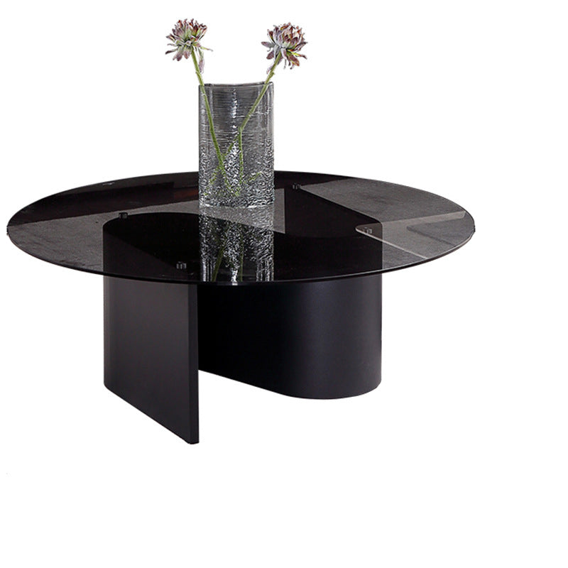 Ensemble de table basse sur pied en verre de table basse ronde moderne