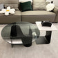 Ensemble de table basse sur pied en verre de table basse ronde moderne