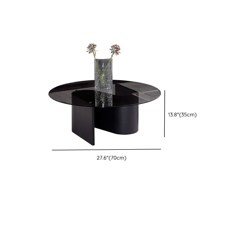 Ensemble de table basse sur pied en verre de table basse ronde moderne