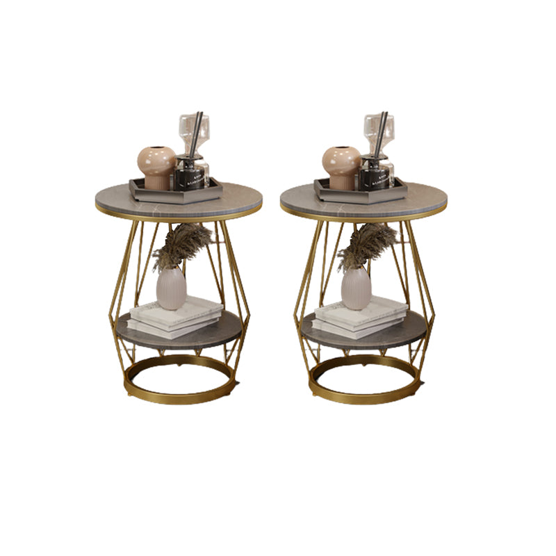 Luxurious Metal Side Table Round Frame Sofa Side Accent Table