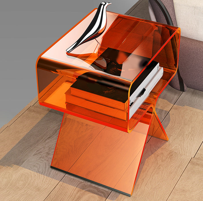 11" Wide Glam Side Table Acrylic Accent Side Table for Bedroom Clearhalo 'Coffee & Accent Tables' 'End & Side Tables' 'end_side_tables' 'furn' 'furn_end_side_tables' 'Furniture' 'Living Room Furniture' 6620625