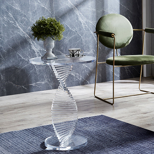 Tavolo laterale glam largo 18 "Piedistale acrilico Clear Accent Table