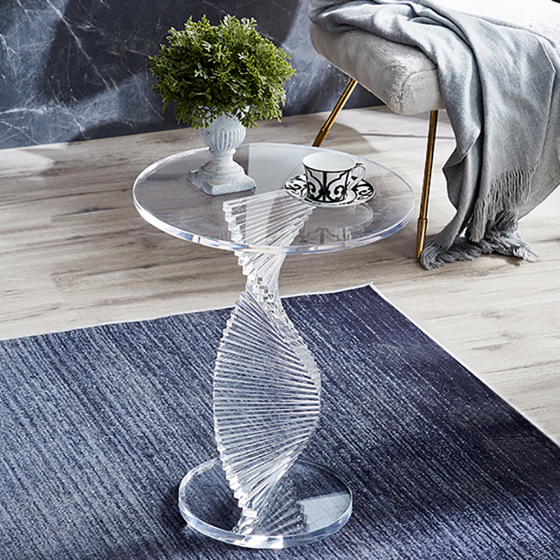 Tavolo laterale glam largo 18 "Piedistale acrilico Clear Accent Table