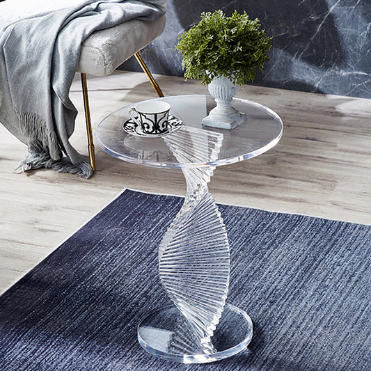 Tavolo laterale glam largo 18 "Piedistale acrilico Clear Accent Table