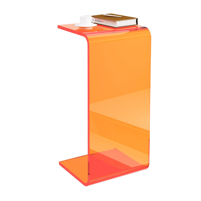 11" Wide Contemporary Side Table Pedestal Acrylic Accent Side Table