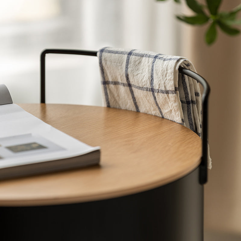 Modern Cross Legs End Table Removable Round Sofa Table with Storage