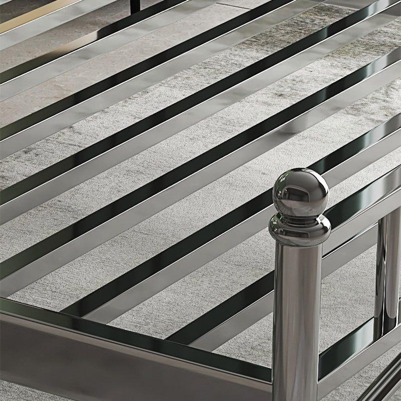 Lit de tête de couleur en argent moderne lit standard avec des jambes en métal