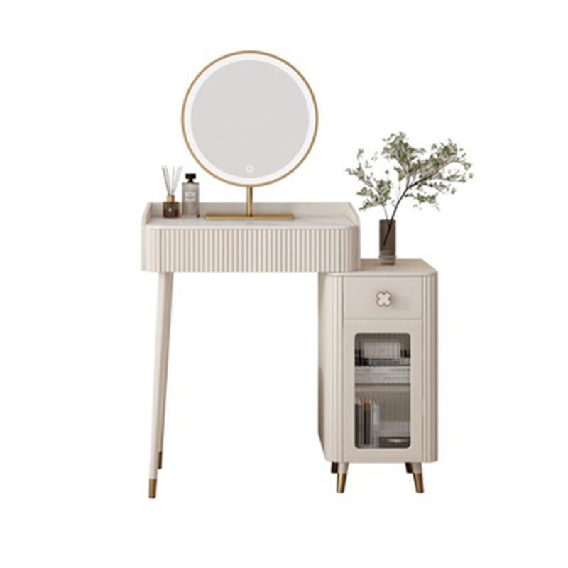 Tavolo da vanità in ardesia sgabello set da vanità bianco con specchio delle luci